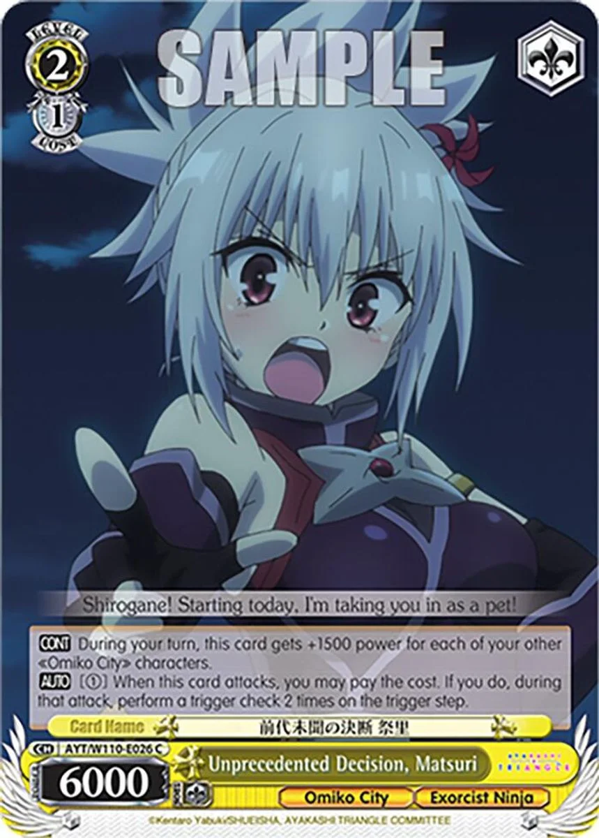 Unprecedented Decision, Matsuri 「AYT/W110-E026」「EN」