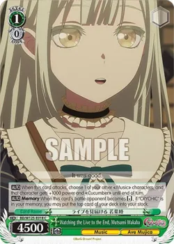 Watching the Live to the End, Mutsumi Wakaba #BD/W125-E018 · Weiss Schwarz