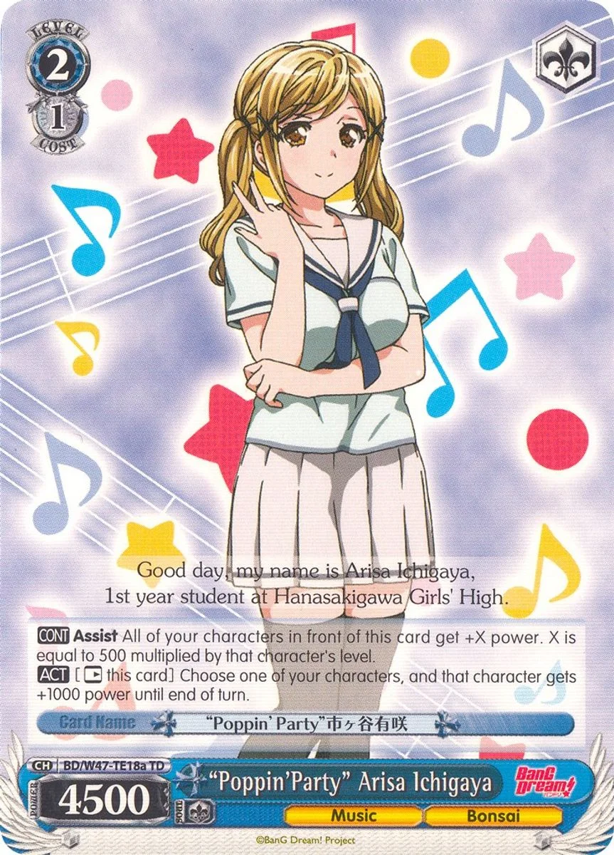 “Poppin’Party” Arisa Ichigaya 「BD/W47-TE18a」「EN」