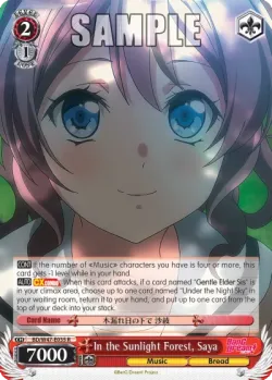 In the Sunlight Forest, Saya #BD/W47-E035 · Weiss Schwarz