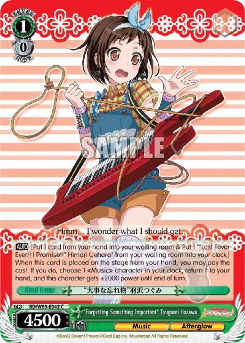"Forgetting Something Important" Tsugumi Hazawa 「BD/W63-E042」「EN」