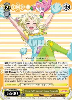 "I Love Fluffy Mascots!" Kokoro Tsurumaki #BD/W63-E021 · Weiss Schwarz