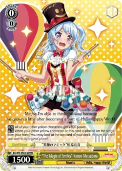 "The Magic of Smiles" Kanon Matsubara #BD/W03-009 · Weiss Schwarz