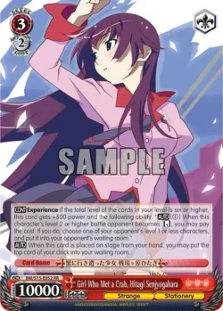 Girl Who Met a Crab, Hitagi Senjyogahara #BM/S15-E052 · Weiss Schwarz