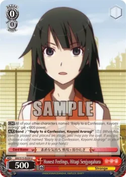 Honest Feelings, Hitagi Senjyogahara #BM/S15-E059 · Weiss Schwarz