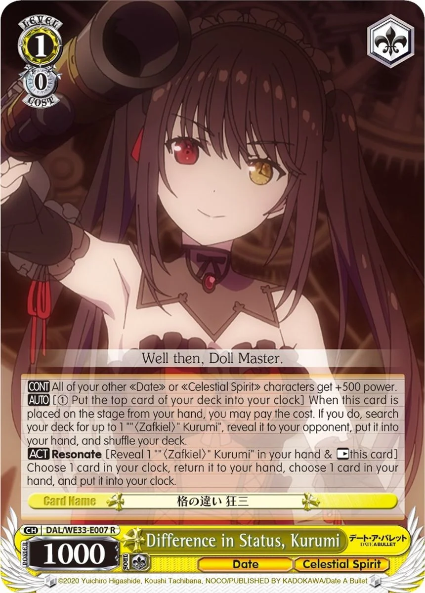 Difference in Status, Kurumi 「DAL/WE33-E007」「EN」