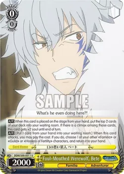 Foul-Mouthed Werewolf, Bete #DDM/S88-E011 · Weiss Schwarz
