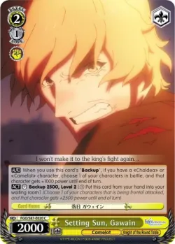 Setting Sun, Gawain #FGO/S87-E020 · Weiss Schwarz