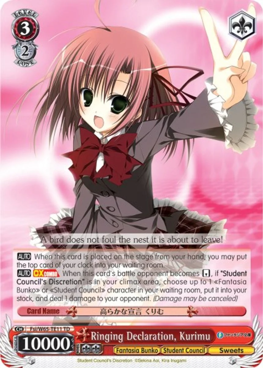 Ringing Declaration, Kurimu 「Fsi/W65-TE11」「EN」