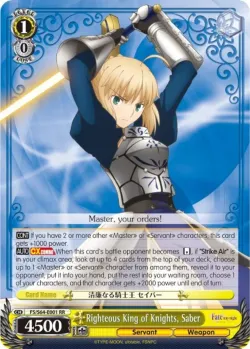 Righteous King of Knights, Saber #FS/S64-E001 · Weiss Schwarz