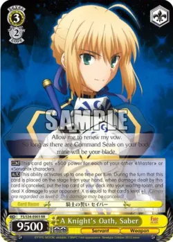 A Knight's Oath, Saber #FS/S34-E003 · Weiss Schwarz