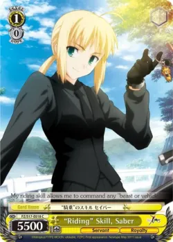"Riding" Skill, Saber #FZ/S17-E018 · Weiss Schwarz
