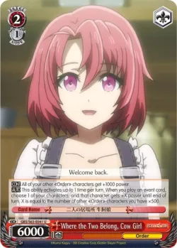Where the Two Belong, Cow Girl #GBS/S63-E041 · Weiss Schwarz