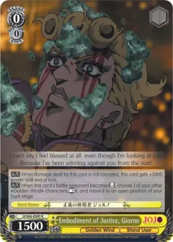 Embodiment of Justice, Giorno #JJ/S66-E005 · Weiss Schwarz