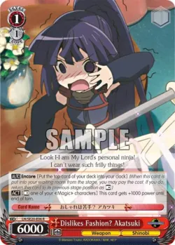 Dislikes Fashion? Akatsuki #LH/SE20-E06 · Weiss Schwarz