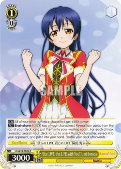 "Our LIVE, the LIFE with You" Umi Sonoda #LL/W24-E004 · Weiss Schwarz