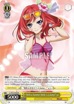 "With a `Summer Smile 1,2,Jump!" μ's #LL/W24-E006f · Weiss Schwarz