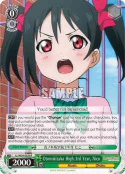Otonokizaka High 3rd Year, Nico #LL/W24-E029 · Weiss Schwarz