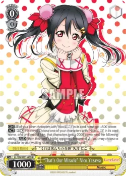 "That's Our Miracle" Nico Yazawa #LL/W01-009 · Weiss Schwarz