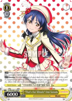 "That's Our Miracle" Umi Sonoda #LL/W01-020 · Weiss Schwarz