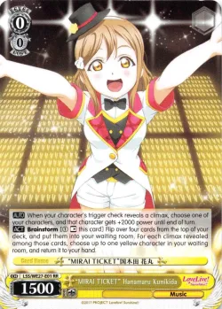 "MIRAI TICKET" Hanamaru Kunikida #LSS/WE27-E01 · Weiss Schwarz
