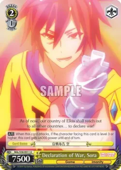 Declaration of War, Sora #NGL/S58-E011 · Weiss Schwarz