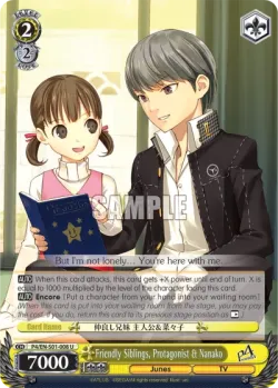 Friendly Siblings, Protagonist & Nanako #P4/S01-008 · Weiss Schwarz
