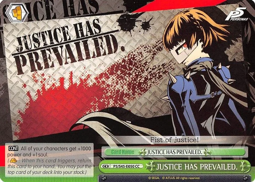 JUSTICE HAS PREVAILED. 「P5/S45-E050」「EN」
