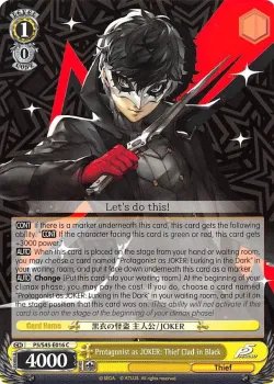 Protagonist as JOKER: Thief Clad in Black #P5/S45-E016 · Weiss Schwarz