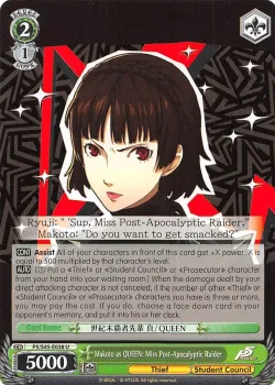 Makoto as QUEEN: Miss Post-Apocalyptic Raider #P5/S45-E038 · Weiss Schwarz