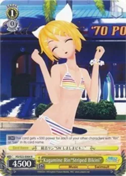 Kagamine Rin"Striped Bikini" #PD/S22-E004 · Weiss Schwarz