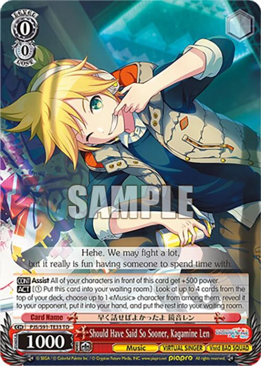 Should Have Said So Sooner, Kagamine Len 「PJS/S91-TE33」「EN」