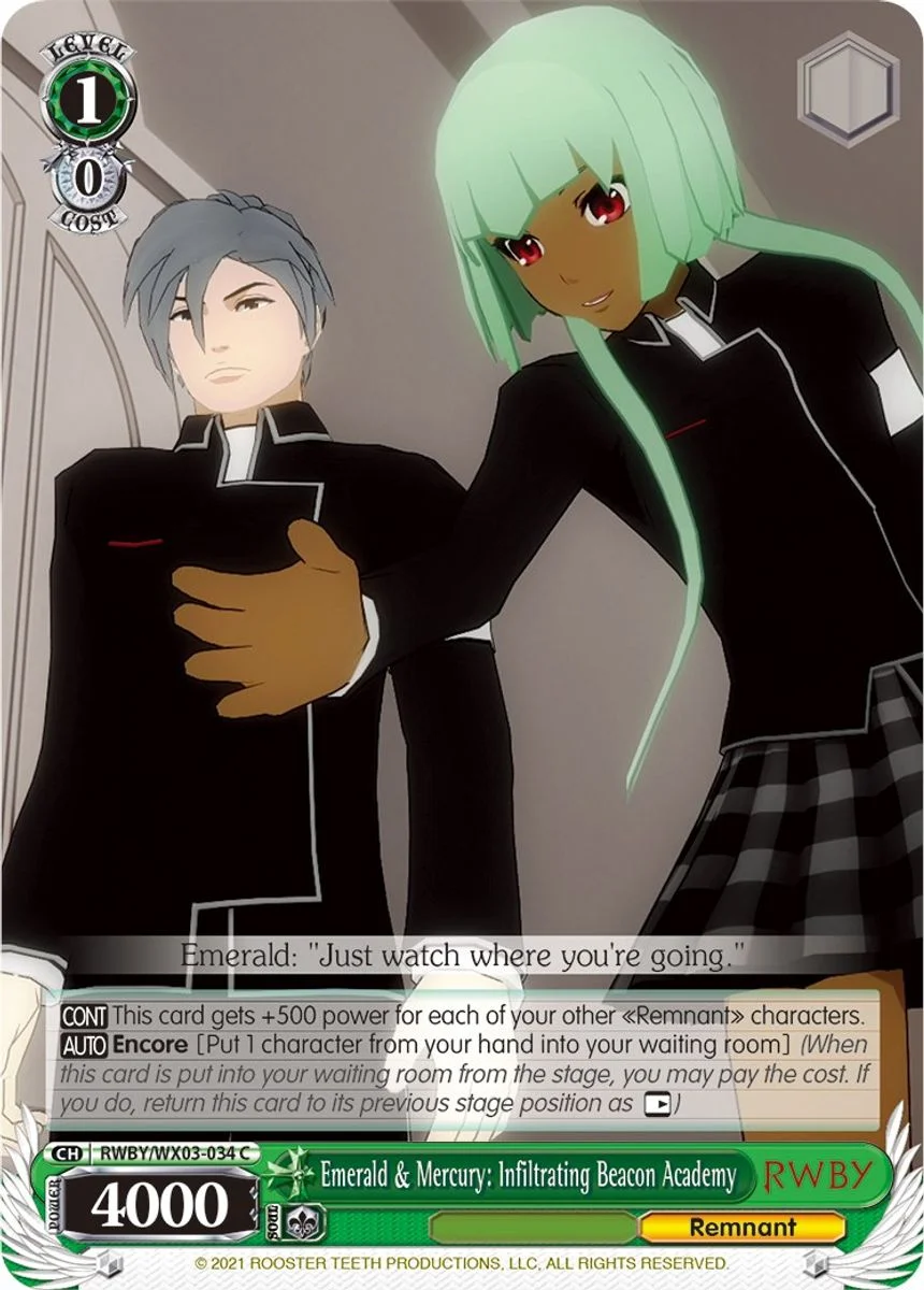 Emerald & Mercury: Infiltrating Beacon Academy 「RWBY/WX03-034」「EN」
