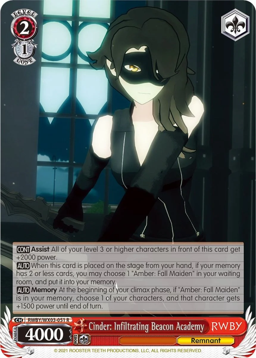 Cinder: Infiltrating Beacon Academy 「RWBY/WX03-051」「EN」