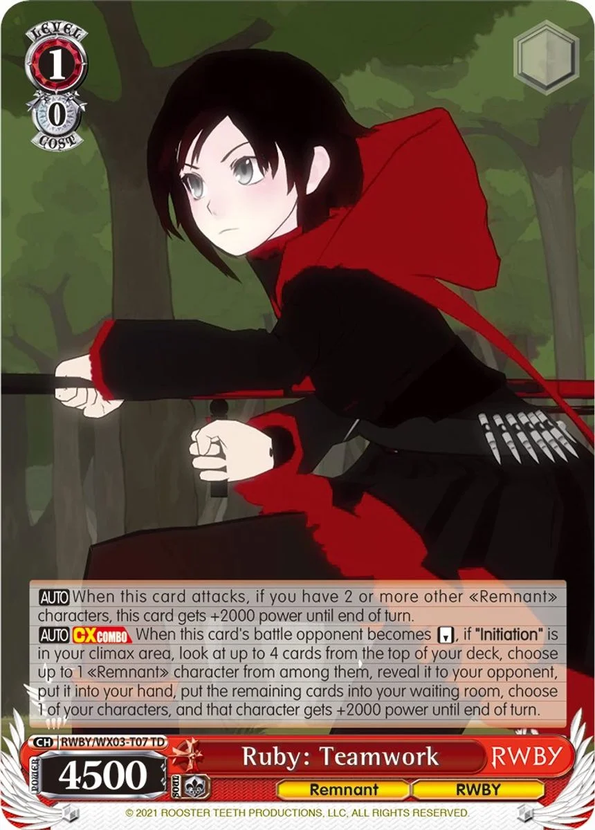 Ruby: Teamwork 「RWBY/WX03-T07」「EN」