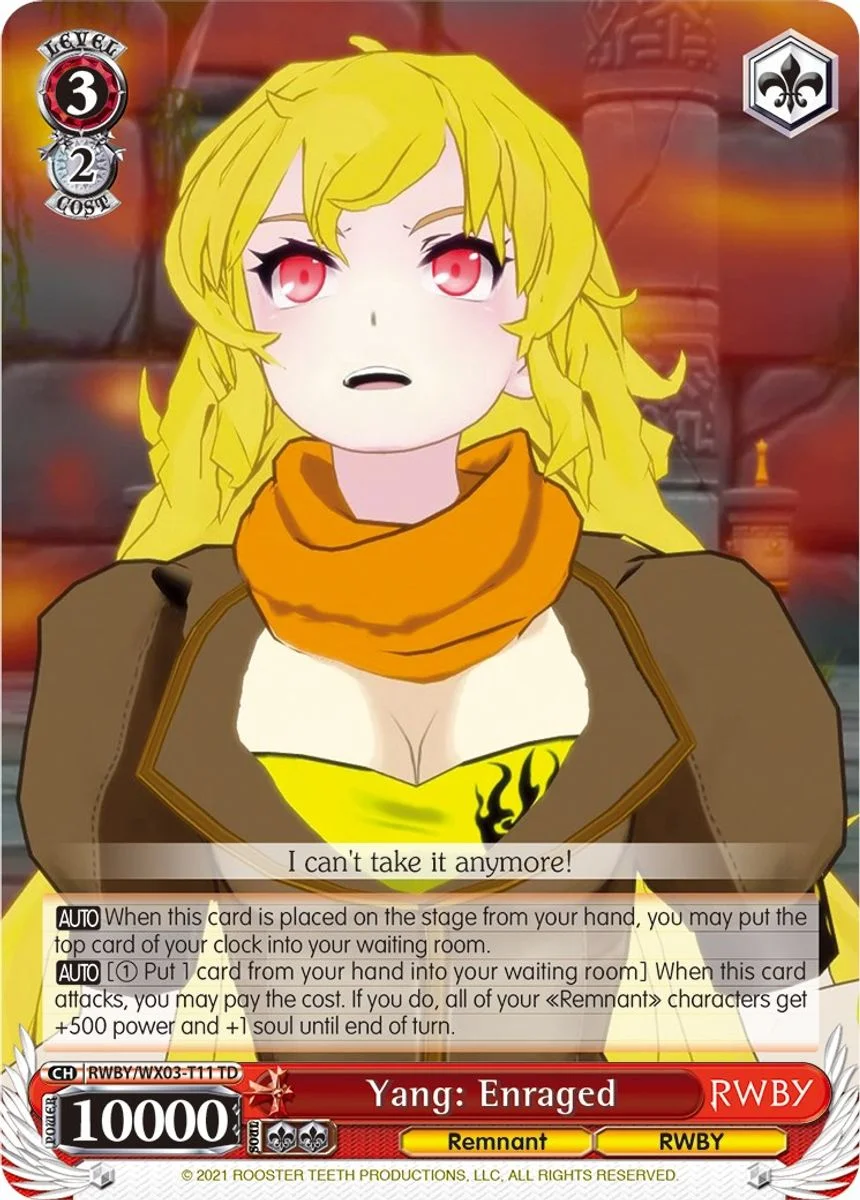 Yang: Enraged 「RWBY/WX03-T11」「EN」