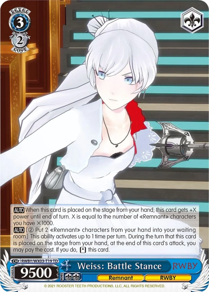 Weiss: Battle Stance 「RWBY/WX03-T19」「EN」
