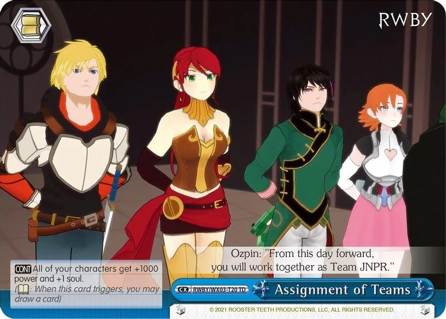 Assignment of Teams 「RWBY/WX03-T20」「EN」