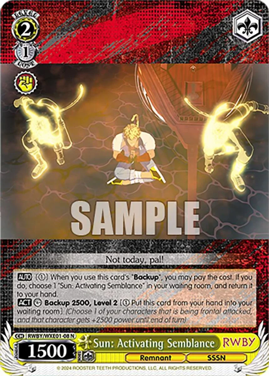 Sun: Activating Semblance 「RWBY/WXE01-08」「EN」
