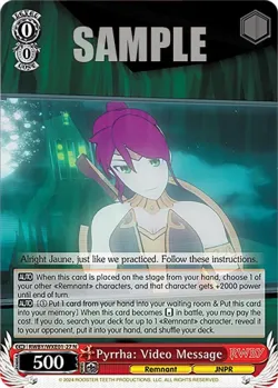 Pyrrha: Video Message 「RWBY/WXE01-27」「EN」
