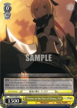 Posture in the Face of Enemy, Felt #RZ/S55-E007 · Weiss Schwarz