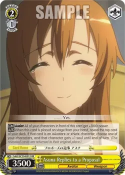 Asuna Replies to a Proposal #SAO/S20-E012 · Weiss Schwarz