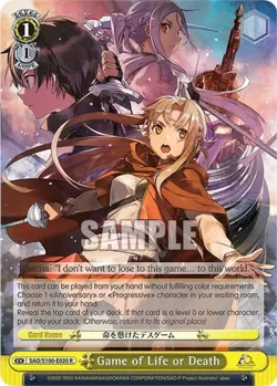 Game of Life or Death #SAO/S100-E020 · Weiss Schwarz