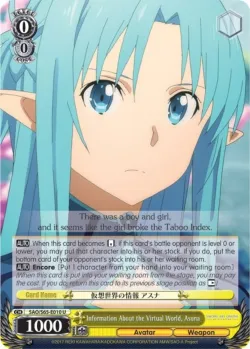 Information About the Virtual World, Asuna #SAO/S65-E010 · Weiss Schwarz