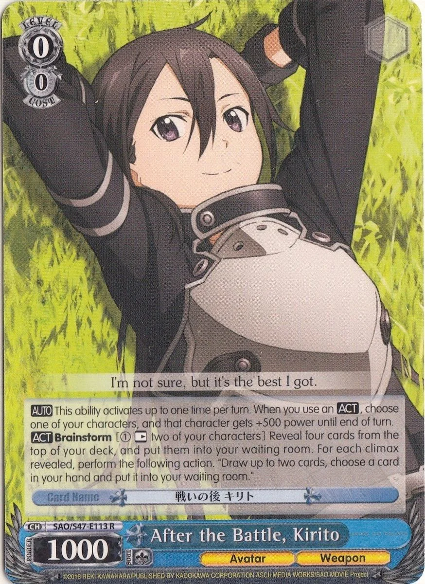 After the Battle, Kirito 「SAO/S47-E113」「EN」