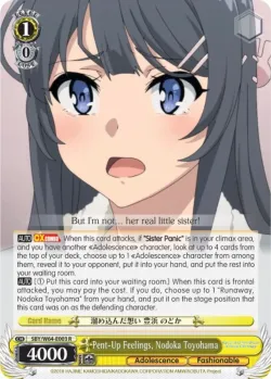 Pent-Up Feelings, Nodoka Toyohama #SBY/W64-E003 · Weiss Schwarz