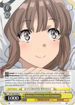 Indoors Preference, Kaede Azusagawa #SBY/W64-E009 · Weiss Schwarz