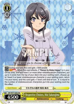 Respective Choices, Mai Sakurajima #SBY/W77-E002 · Weiss Schwarz
