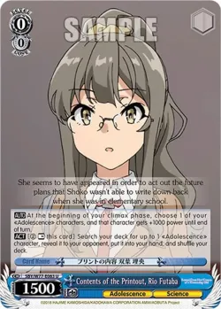 Contents of the Printout, Rio Futaba 「SBY/W77-E083」「EN」