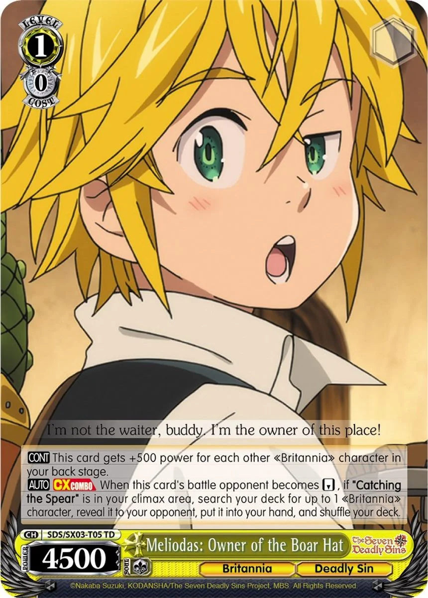 Meliodas: Owner of the Boar Hat 「SDS/SX03-T05」「EN」